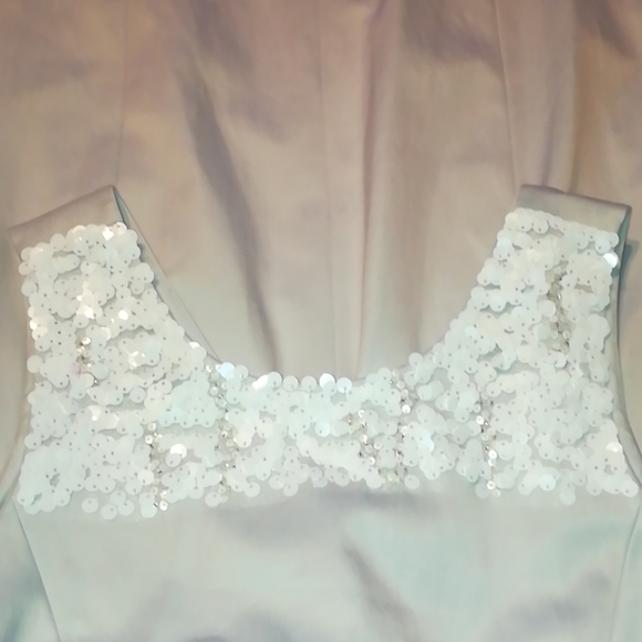 Ecetera silver dress size 6 white sequin at neck. - Picture 10 of 11